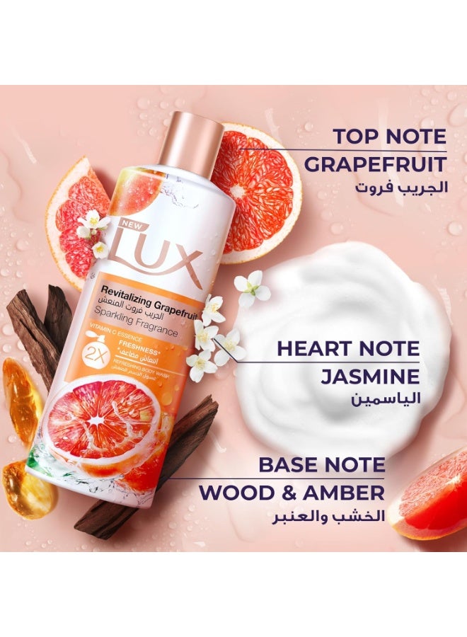 Lux Revitalizing Body Wash, Grapefruit, with Vitamin C Essence & 2x Freshness, 250ml - Image 4
